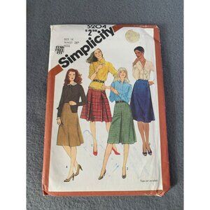 Simplicity 5204 Miss Size 14 1981 Vintage Skirt Pattern Waist 28" uncut